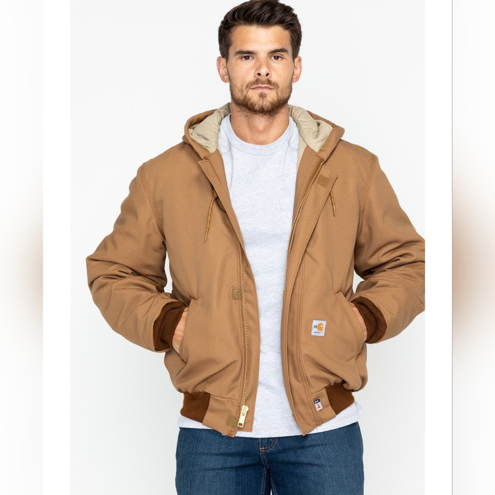 Carhartt  Flame Resistant Duck Active Jacket Quilt Lined Brown Size L